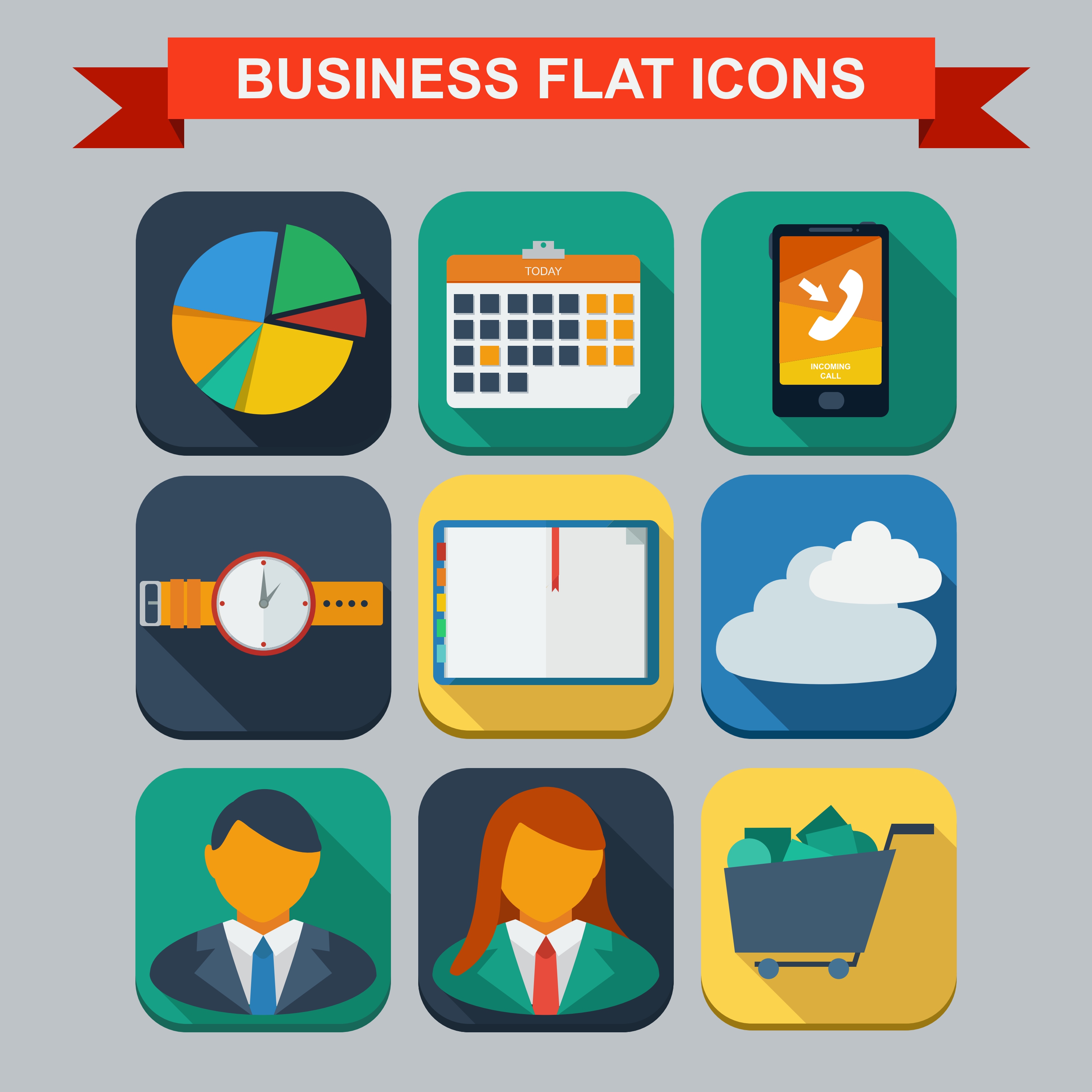 Business Icons Flat Design