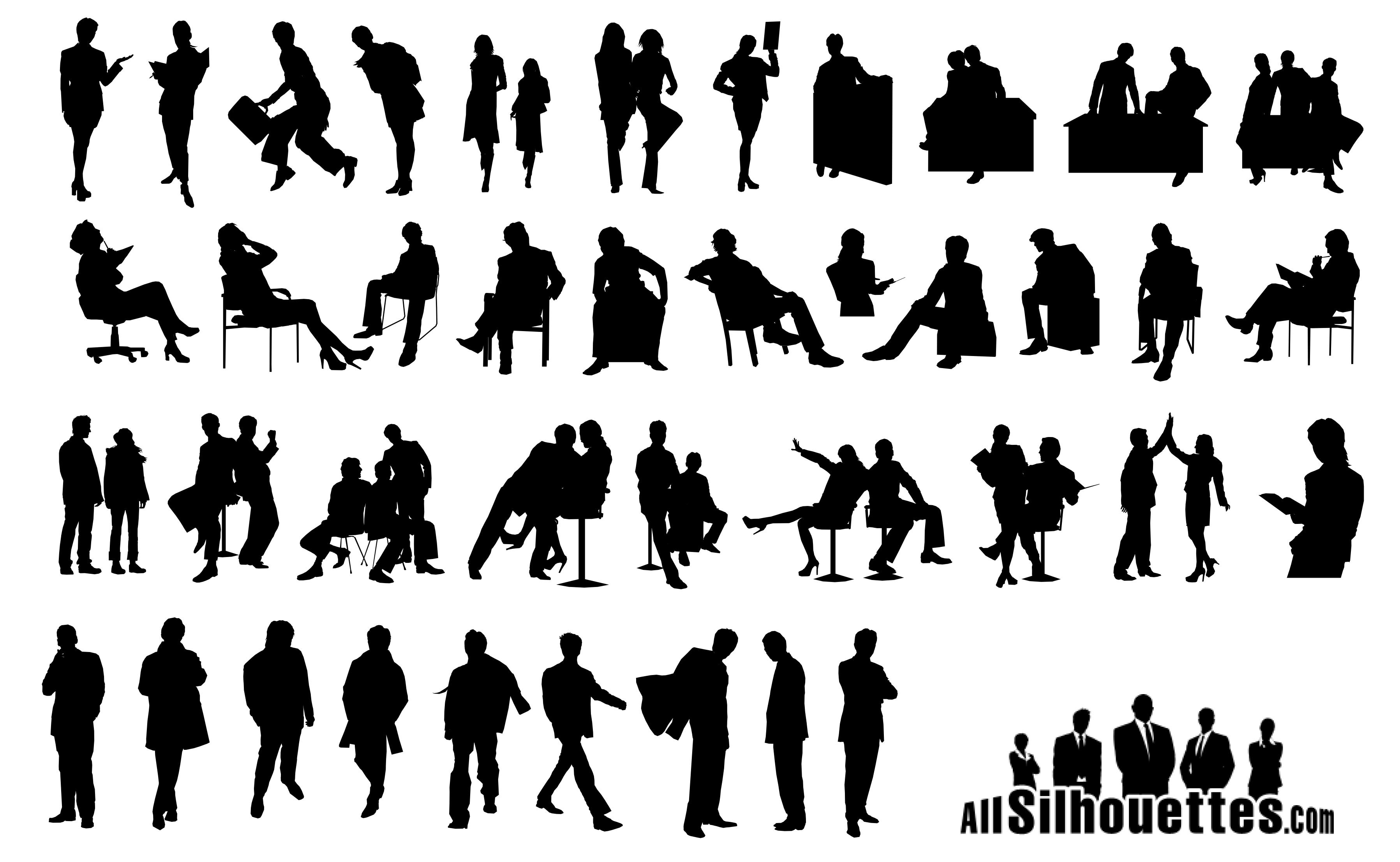 Business People Silhouette Vector Business People Silhouette Vector