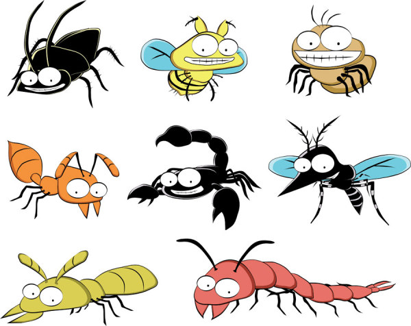 Cartoon Bugs and Insects