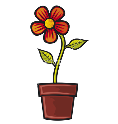 Cartoon Flower Pot Vector