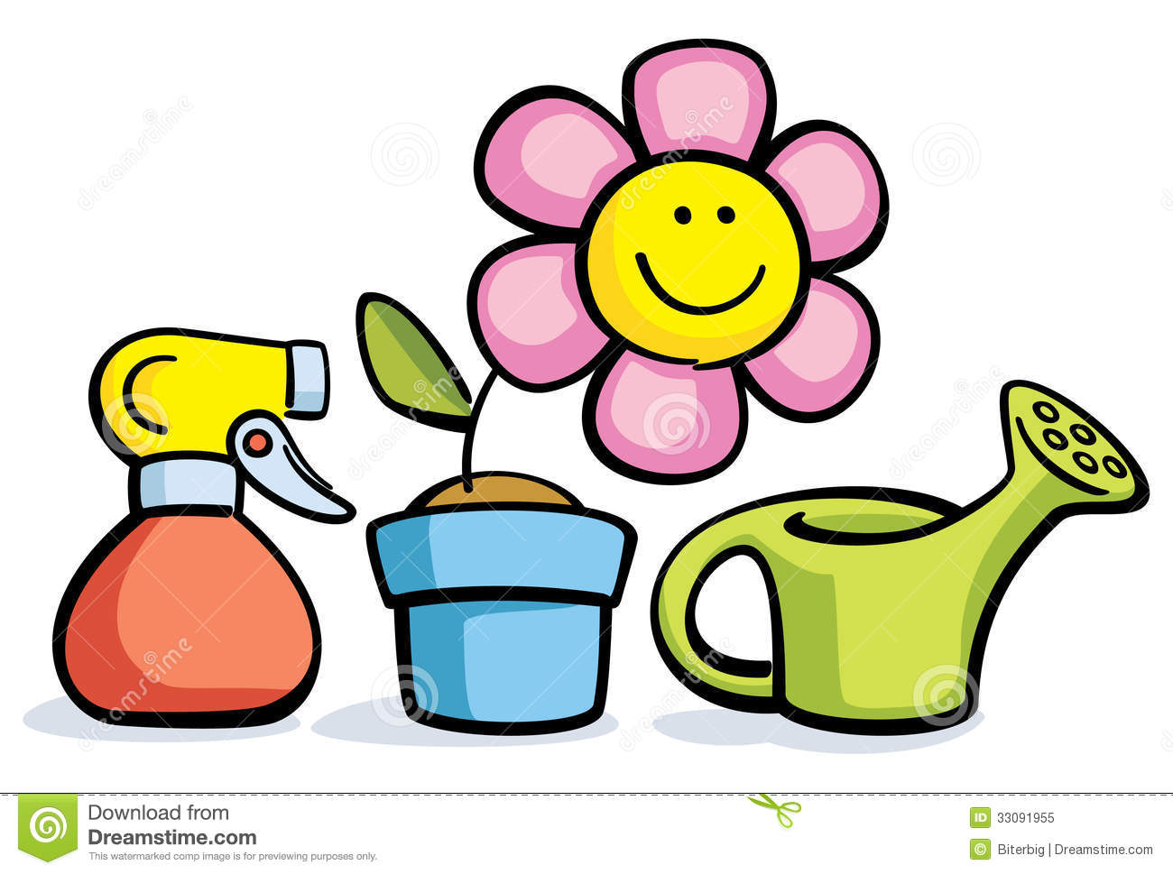 Cartoon Flower Pot Watering