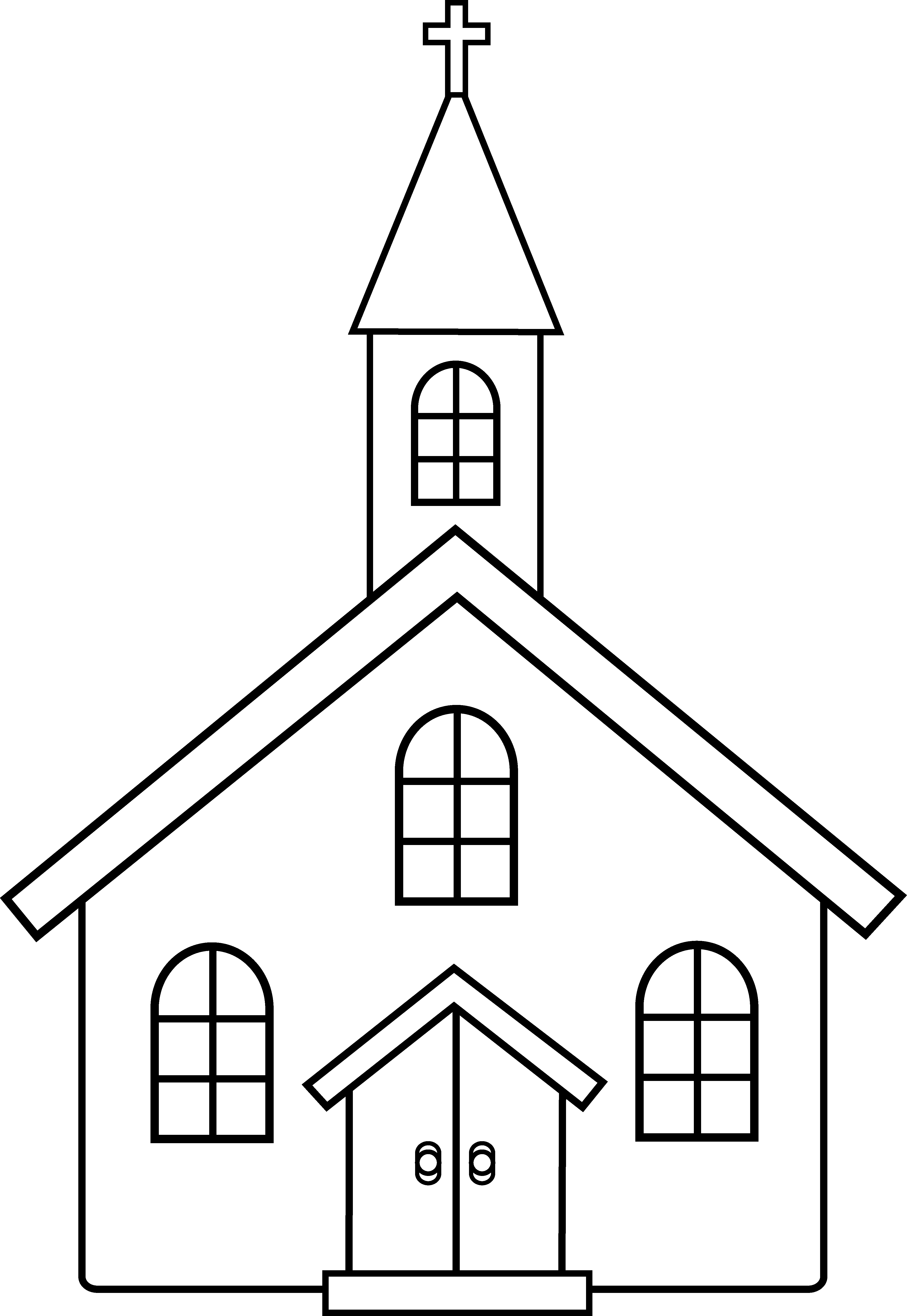 Church Clip Art Black and White