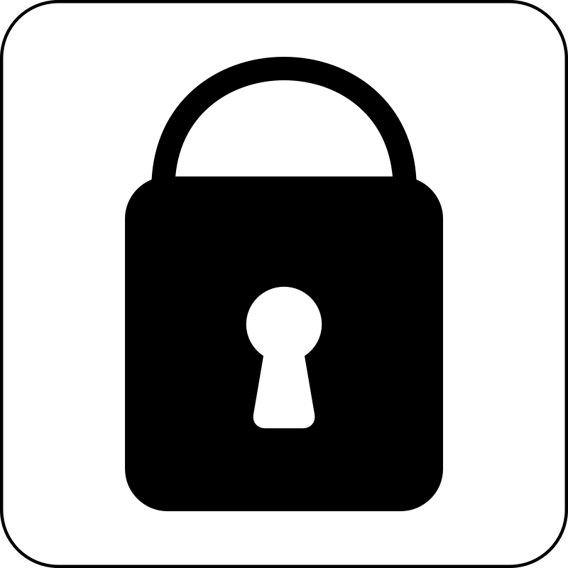 Clip Art Black and White Lock Icon