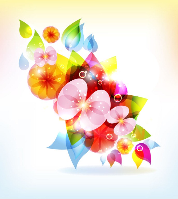 Colorful Abstract Flowers Vector