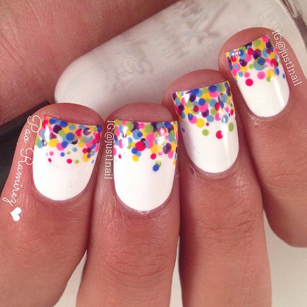 Colorful Polka Dot Nail Design