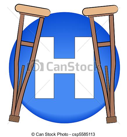 Crutches Clip Art Icon