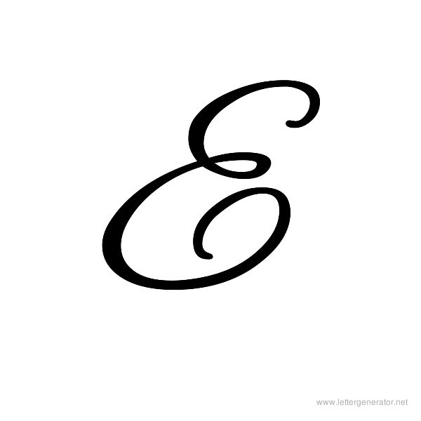 Cursive Alphabet Letter E