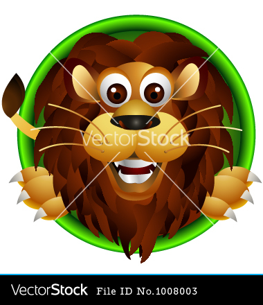 Cute Cartoon Lion Head