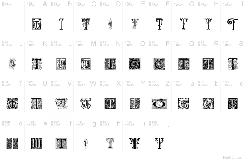 Different Fonts Letter T