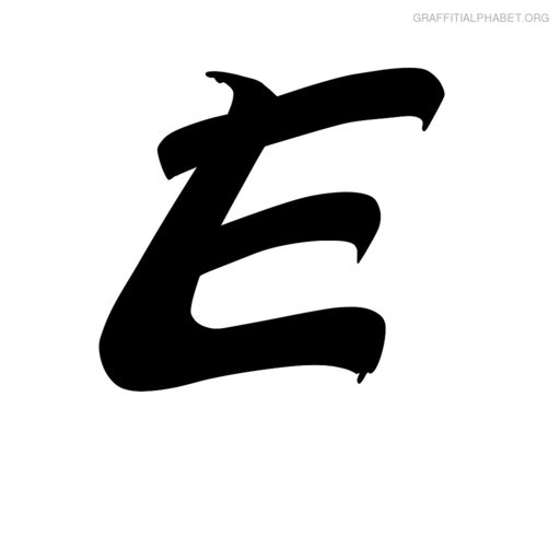 E Letter Graffiti Font