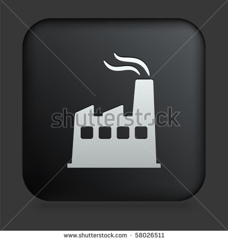 Factory Building Icon Black On White