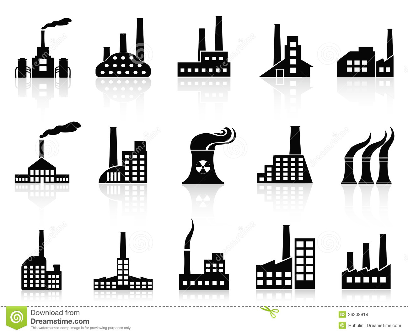 Factory Icon Black and White