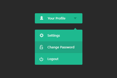 Flat Design Drop Down Menu