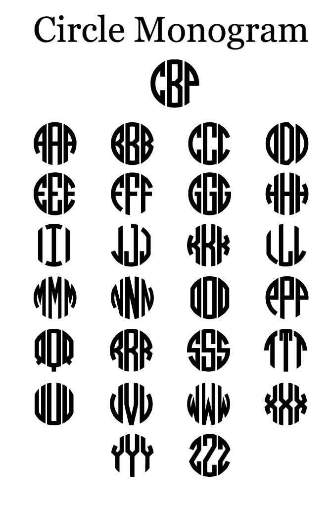 Free Circle Monogram Font Vinyl