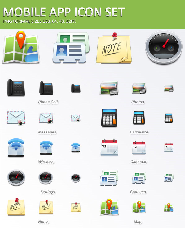 16 Mobile Icon Set Images