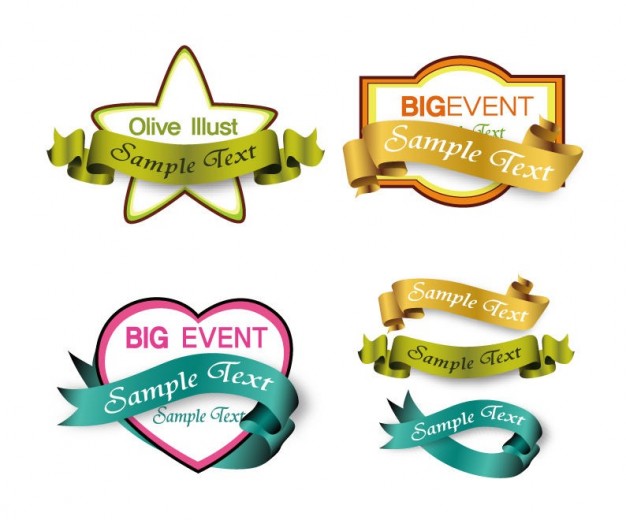 8 Photos of Free Vector Label Ribbon