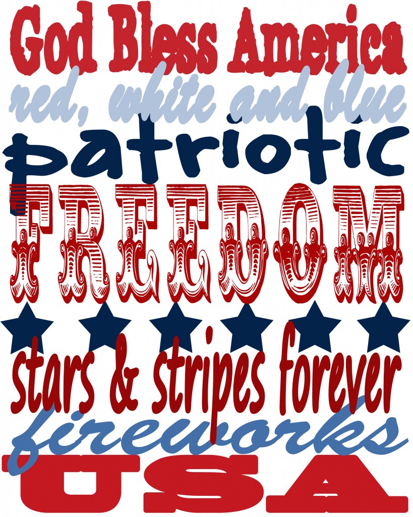 Free Printable Patriotic Subway Art