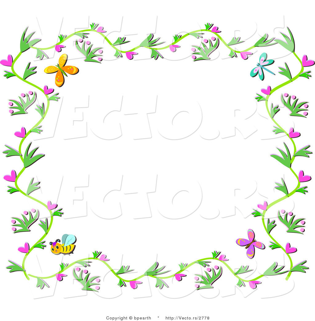 Free Spring Flower Border Clip Art