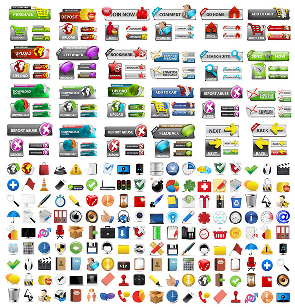 Free Vector Web Icons Buttons Free Vector Web Icons Buttons