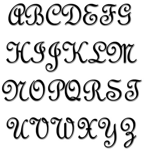 French Script Font Alphabet