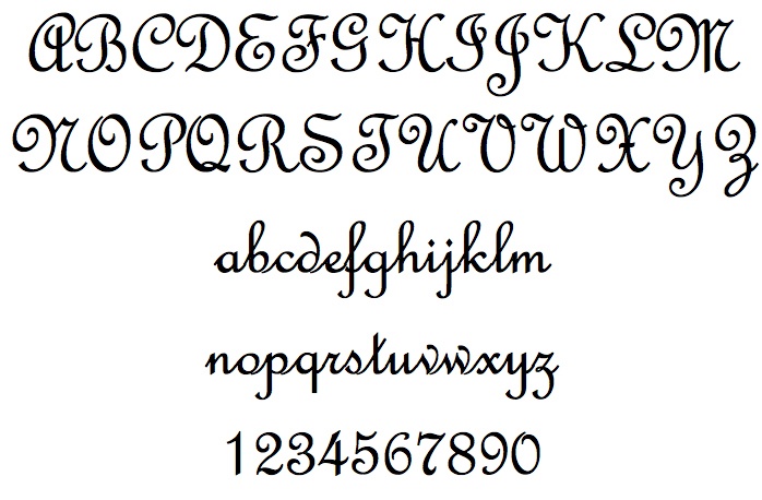 French Script Stencil Font