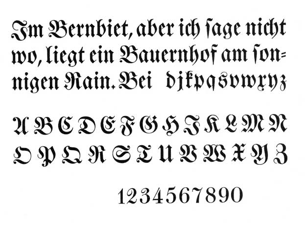 German Script Alphabet Fonts