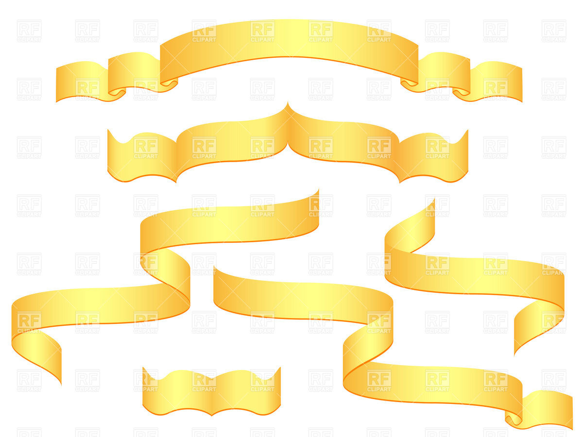 Gold Ribbon Banner Vector