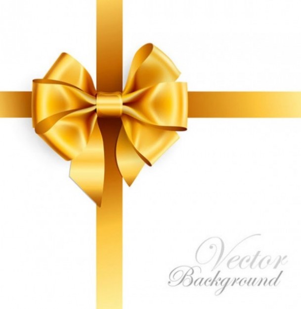 Gold Ribbon Bow Vector