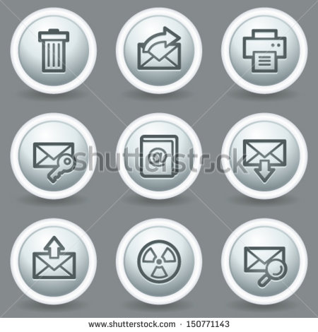 Grey Circle Email Icons Free