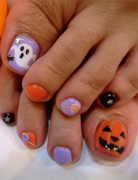 Halloween Toe Nail Art Designs