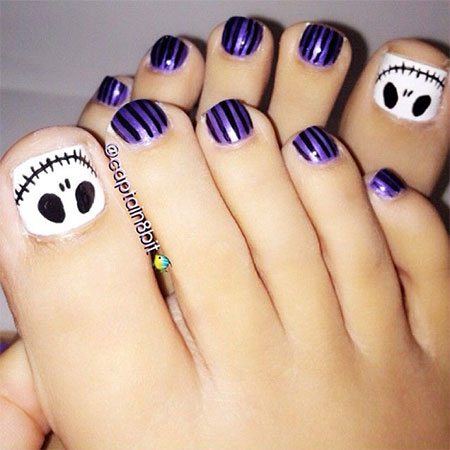 Halloween Toe Nail Design