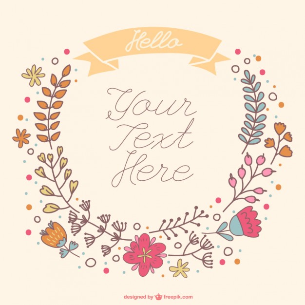 Hand Drawn Floral Wreath Vector