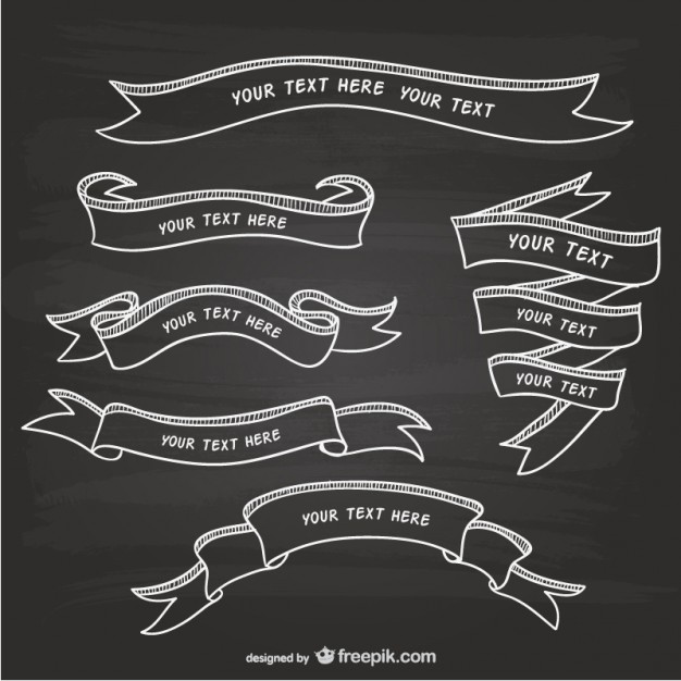 Hand Drawn Vector Ribbons Free