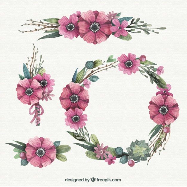 Hand Painted Floral Wreath