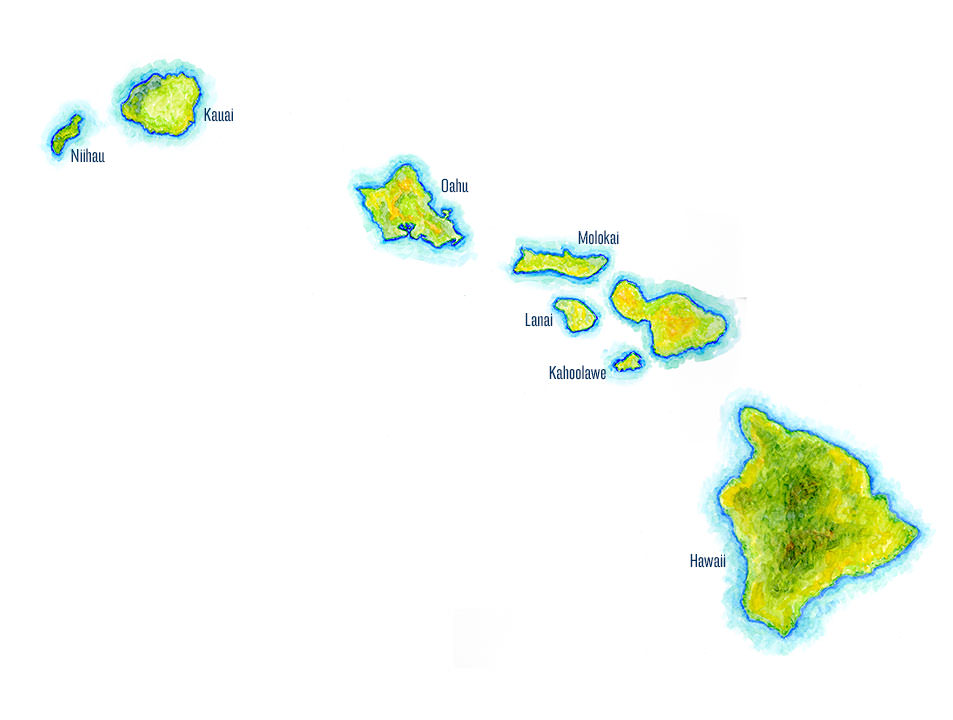 Hawaiian Islands Map