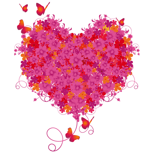 Heart Floral Vector Design Free