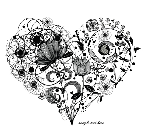 Heart Floral Vector Design Free