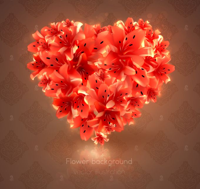 Heart Vector Flowers