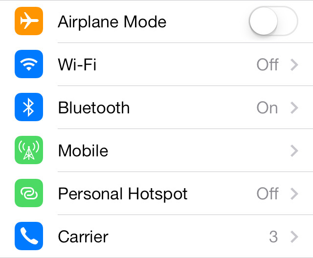 iOS 7 iPad Settings Icon