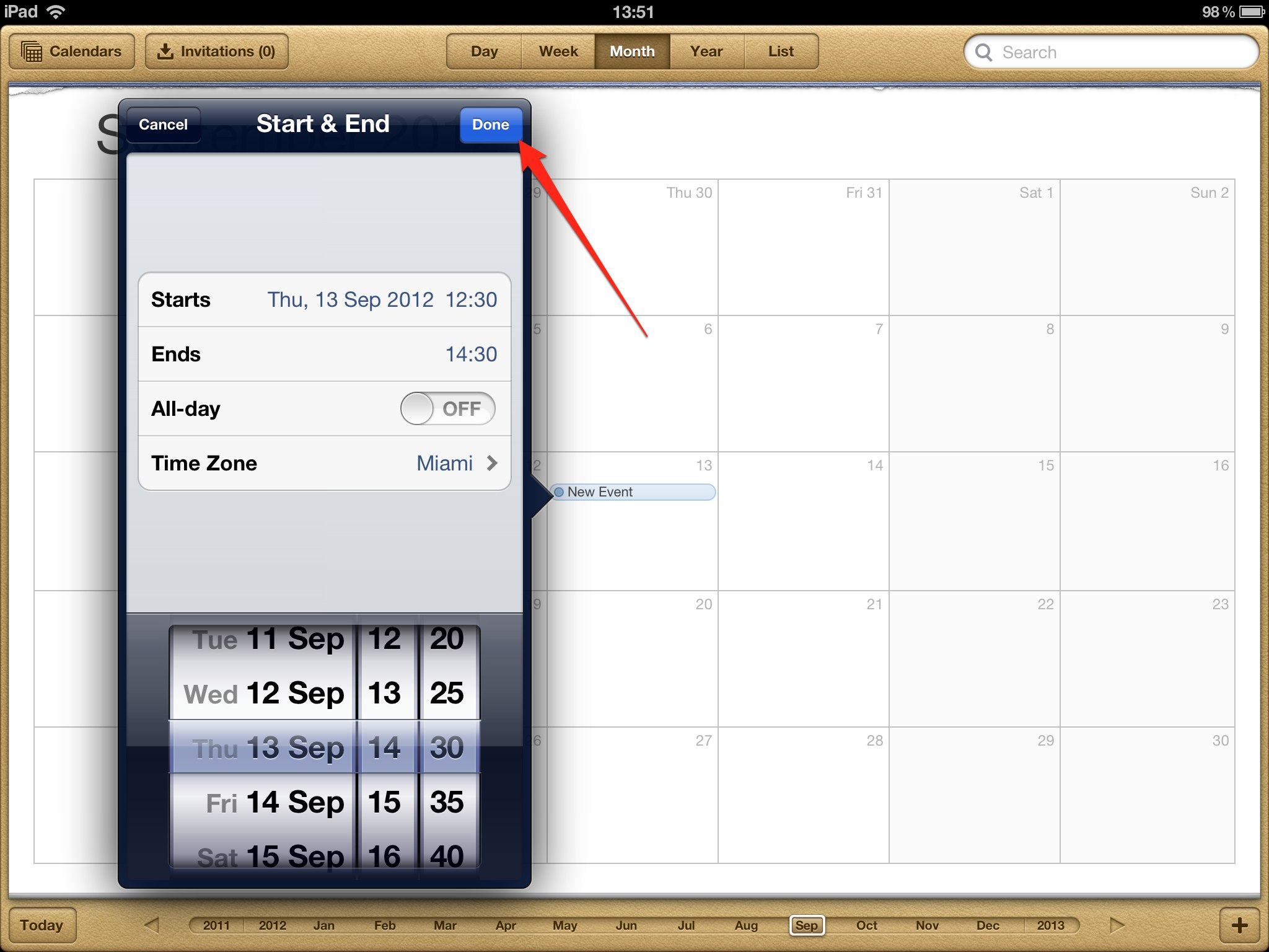 iPad Add Calendar Event App