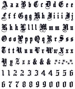Letter Number Tattoo Designs