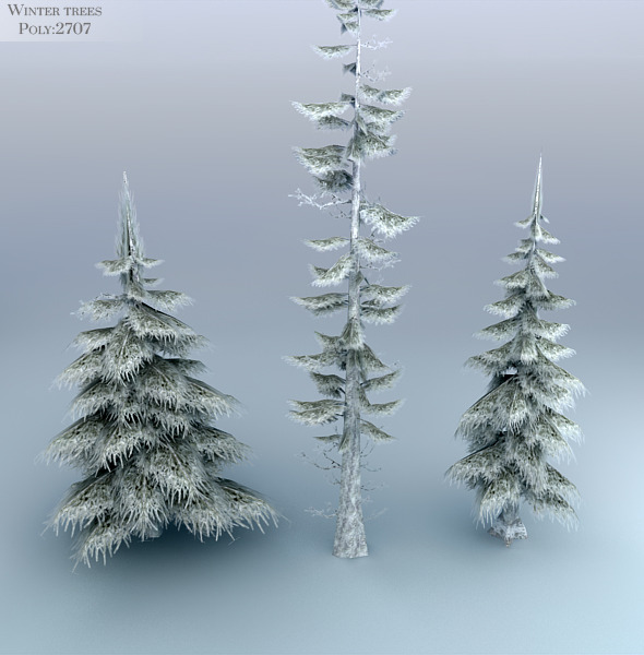 Low Poly Trees Winter