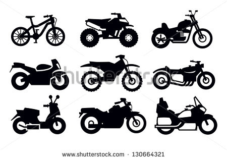 Motorcycle Vector Clip Art Black and White