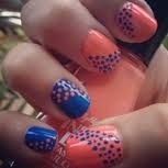 Orange and Blue Nails