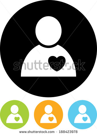 Patient Icon Black and White Heart