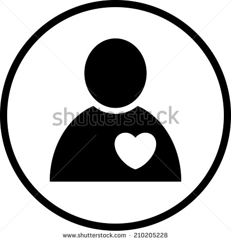 Patient Icon Black and White Heart