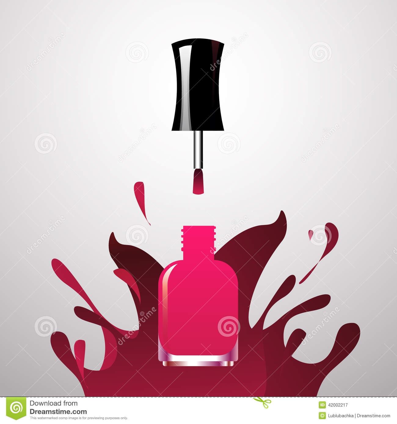 Pink Nail Polish Bottle Vector