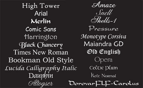 Popular Sign Fonts