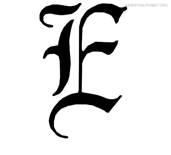 Printable Old English Letter E