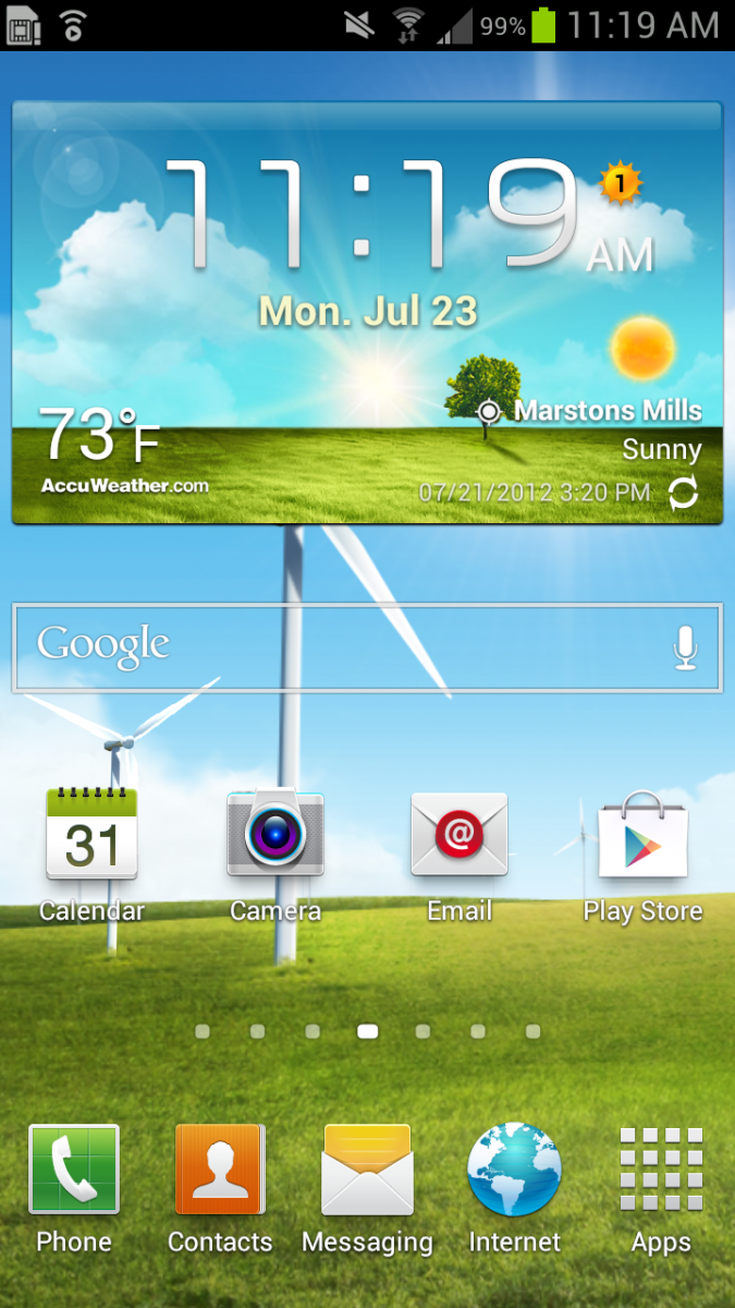 Samsung Galaxy S3 Home Screen Icons